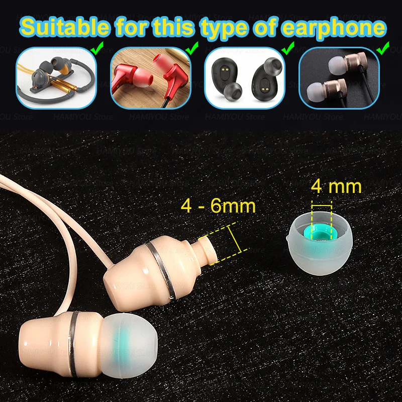 Two-tone Ear Pads For Headphones Earphone Tips Silicone Ear Tips In-ear Earphone Covers Earbuds Eartips Accessories 4-6 mm L M S