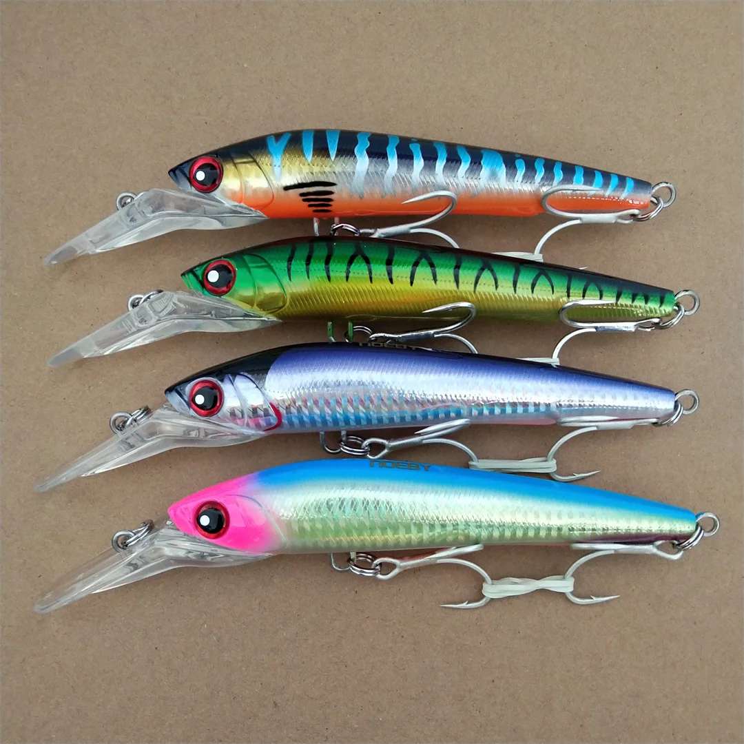 

NOEBY 4pcs 14cm 50g Trolling Minnow Fishing Lure Sinking Offshore Game Artificial Hard Bait for Tuna Sea Boat Fishing Lures