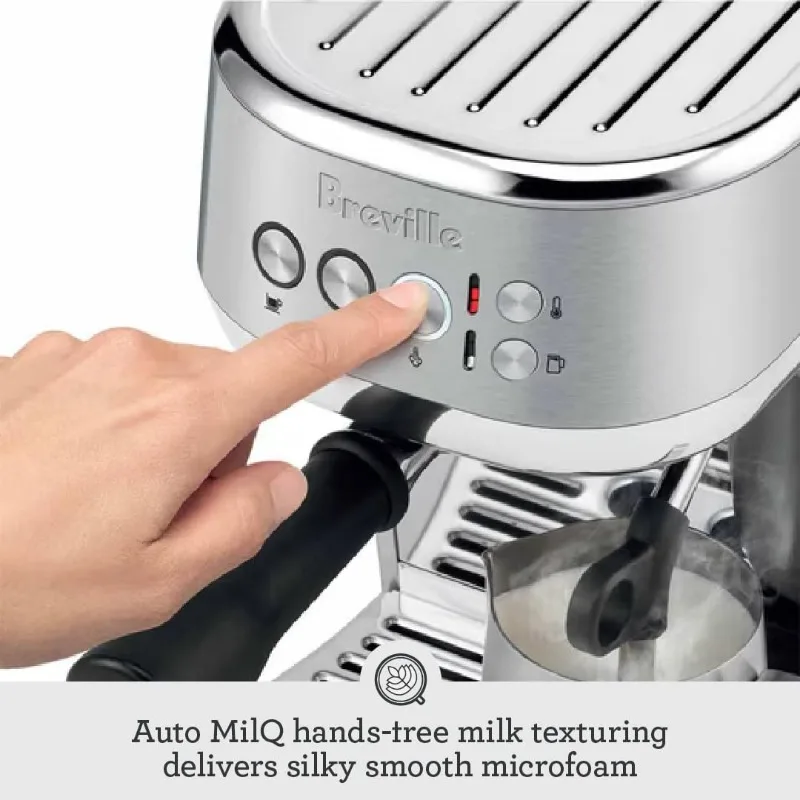 Espresso Machine with Auto Milk Frother, Seconds Heat Up, Cappuccino & Latte Machine for Home,Brushed Stainless Steel