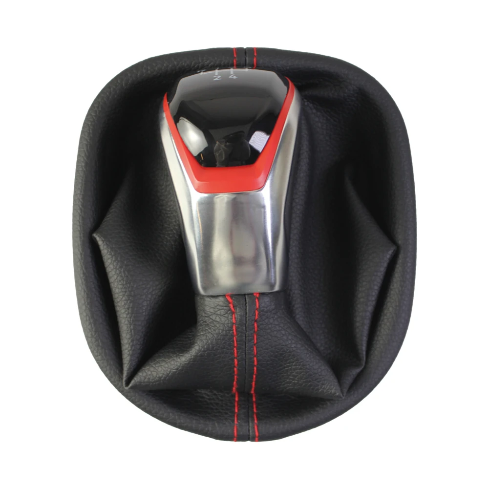 5/6 Speed Manual Shift Knob and Bracket Base Assembly for Caddy 2 MK2 2004 to 2009 and for Touran 2003 to 2010 Easy Replace Red
