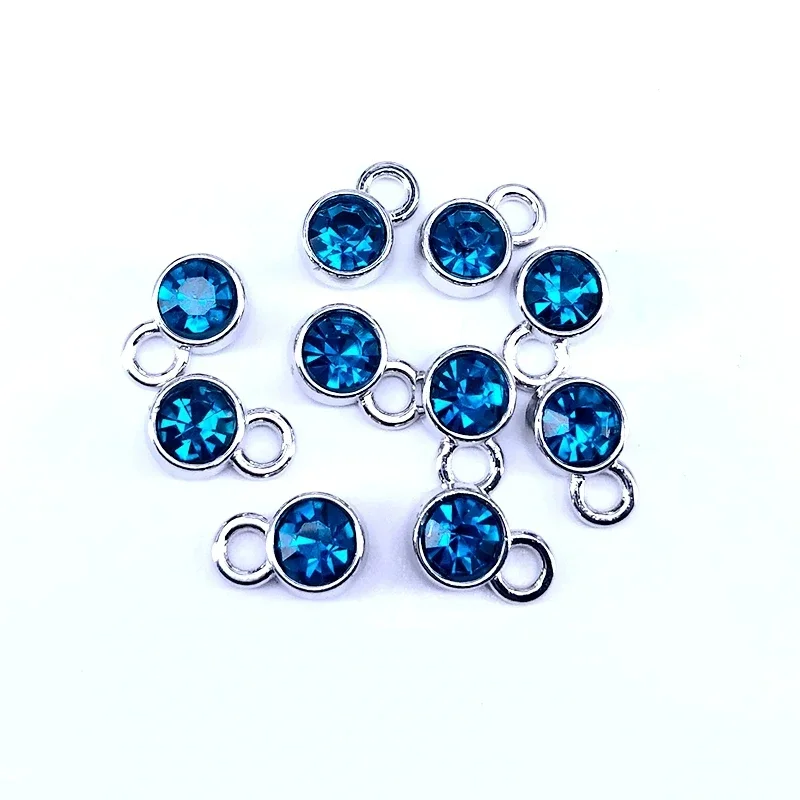 72pcs Colorful 10*7mm Birthstone Crystal Birthstone Charms Floating Charms for Handmade Birthday Jewelry Diy Accessories C004