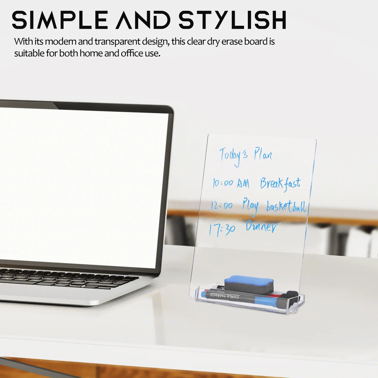 مجموعة سبورة بيضاء لتخطيط سطح المكتب من الأكريليك، لوحة مسح كبيرة مغناطيسية متعددة الوظائف، مذكرة أكريليك شفافة