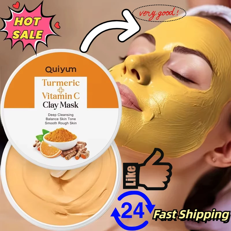 Curcuma Visage Vitamin C Turmeric Mud Mask Cleansing Pore Eliminate Pimples Exfoliating Shrink Pores Beauty Health Face Care