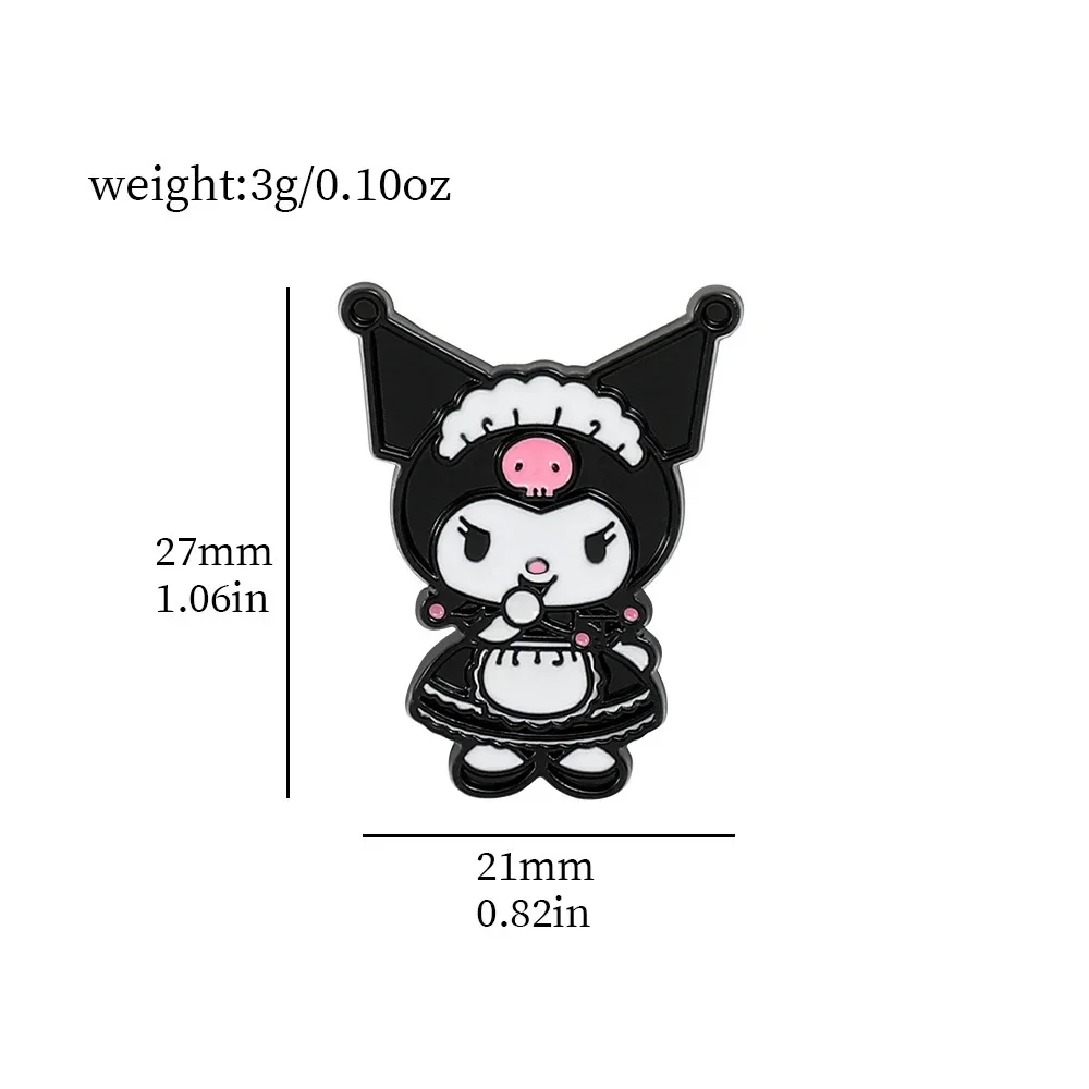 Broche Sanurgente Kuromi pour enfants, figurines d'anime d'action, vêtements de dessin animé mélodie, ornements mignons, jouets, cadeau pour amis, épingles pour sacs à dos