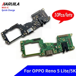 10Pcs，Tested For Oppo A95 A74 Find X3 Lite Realme 8 Reno 6 Lite  4 5 5K USB Charging Port Dock Charger Plug Connector Board Fle