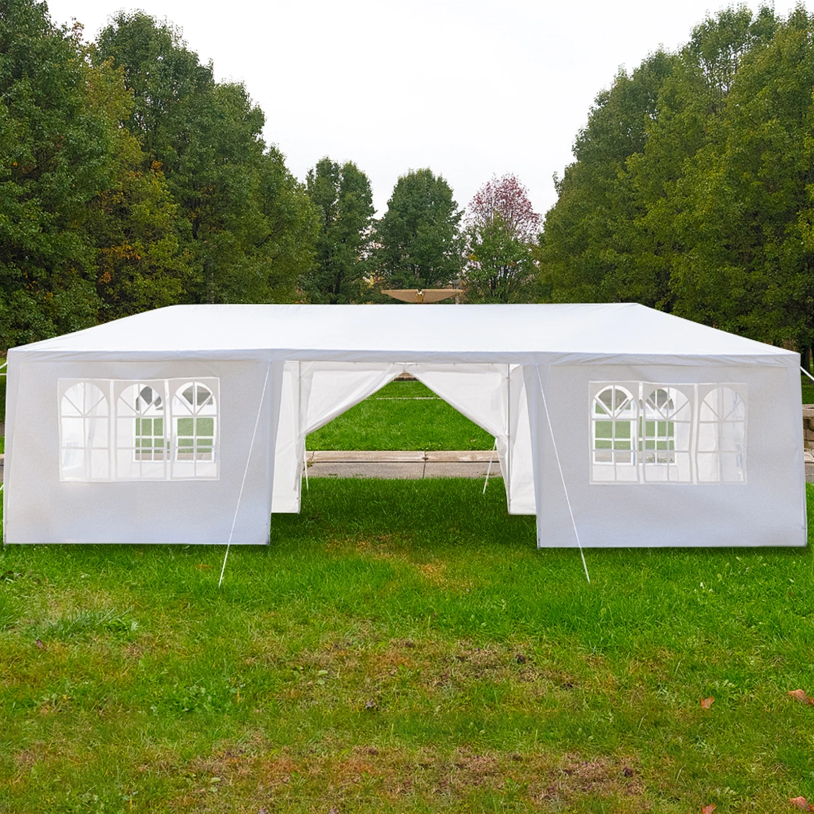 

Large PE Outdoor Waterproof Sun Shelters Portable Tents Sun Shelter Rainproof Tent Side Party Camping Garden Shade White