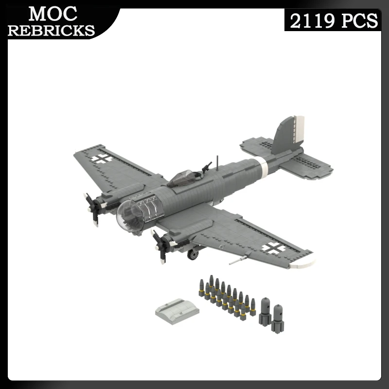 

WW2 Military Air Force Weapons He 111 Bomb Plane Fighter MOC Building Block Aircraft Model Toy Bricks Children XMAS Gifts