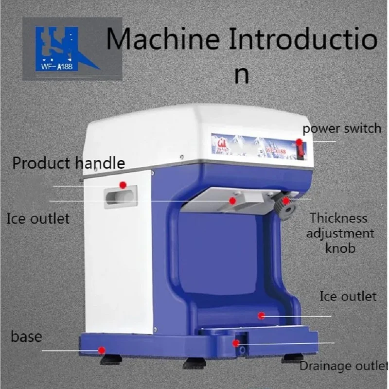 Ice Shaver Crusher Helicopter Smoothie Blender Machine Snow Cone Maker