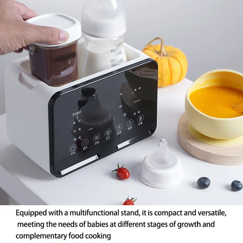 Multifunctionele babyflessenwarmer Pasgeboren baby's Melk Dubbele voedingsflessenverwarmer Sterilisator met nauwkeurige temperatuurregeling