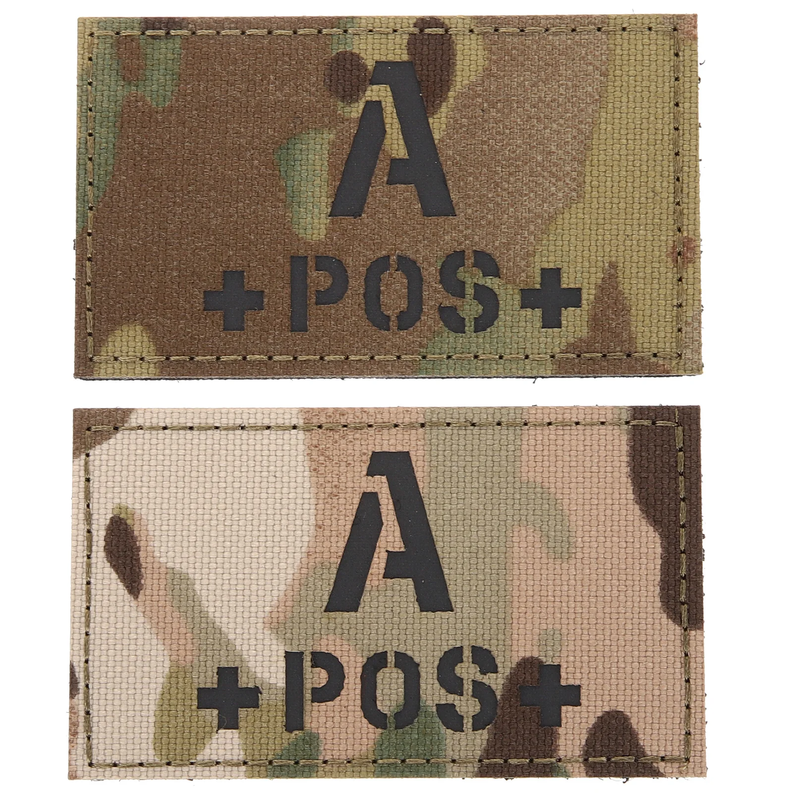 

2Pcs Reflective Blood Type Patch Camouflage Hook Loop Badge Military Blood Type Identification for Uniforms Jackets Backpacks