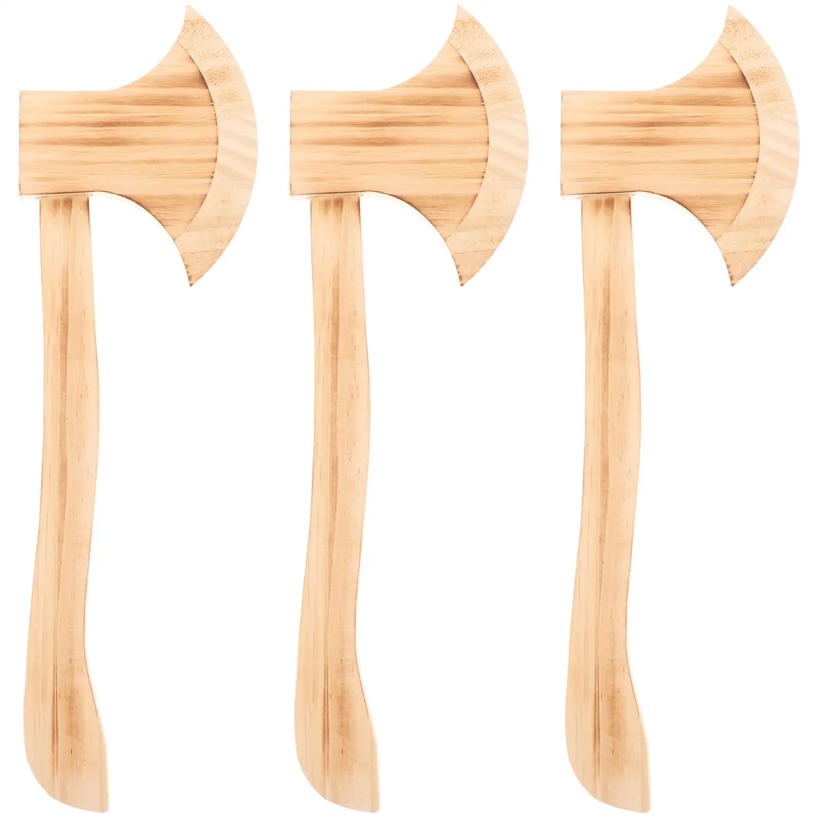 

3 Pcs Mountain Ax Halloween Performance Toys Axe Tot Fake Accessories Store Decorations Decorative Props Wood Wooden