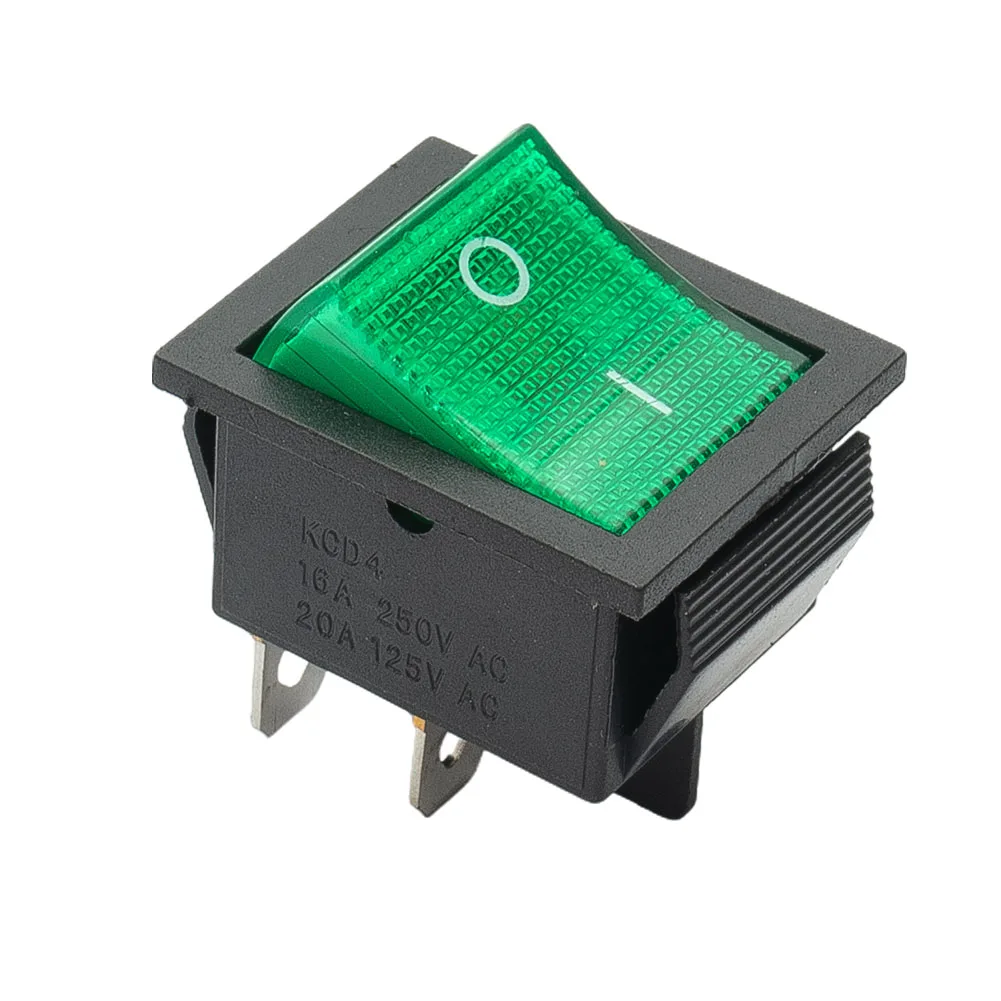 Versatile Green Rocker Switch 4 Pin 16A 250V AC DPST Premium Choice for Carpet Cleaners and Electrical Appliances