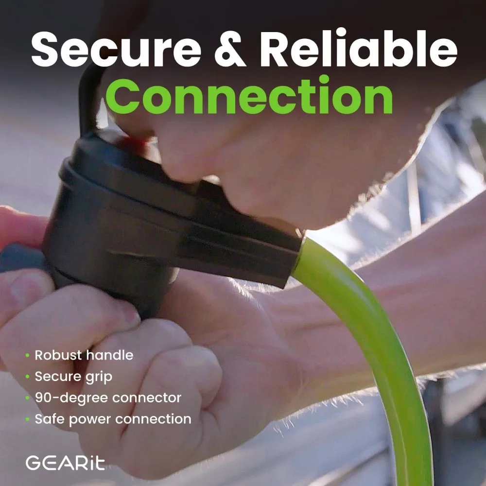 سلك تمديد RV 30- أمبير، 125 فولت، 3 شقوق، مقياس 10AWG، محول قفل ملتوي، مقاوم للماء، قائمة ETL، أخضر 25 قدمًا #2