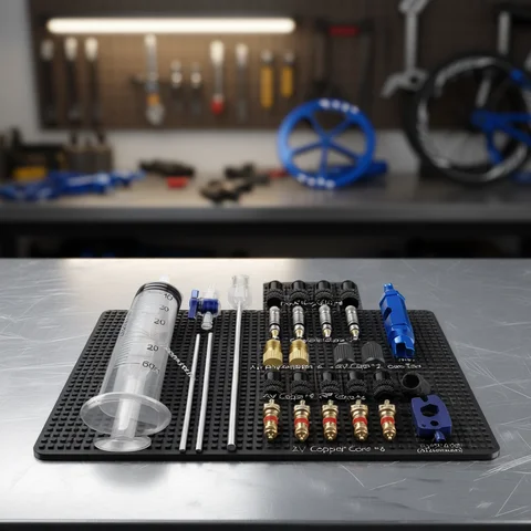 Bike Tubeless Tire Liquid Injection Tool 60ML Syringe MTB Road Bicycle Tire Fluid Injection Tool Presta Valve Core Removal Tool