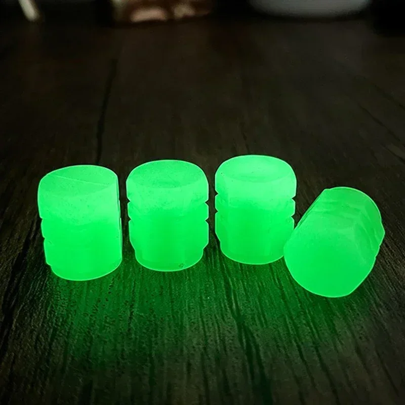 4/8PCs Car Luminous Tire Valve Cap High Quality Universal Motorcycle Bike Wheel Night Glowing Fluorescent Tyre Valves Stem Caps