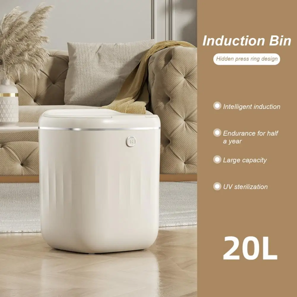 20L Smart Automatic Trash Can With Lid Waterproof Kitchen Bathroom Dorm Silent Odor- Free High Sensitivity Garbage Bin 스마트 쓰레기통