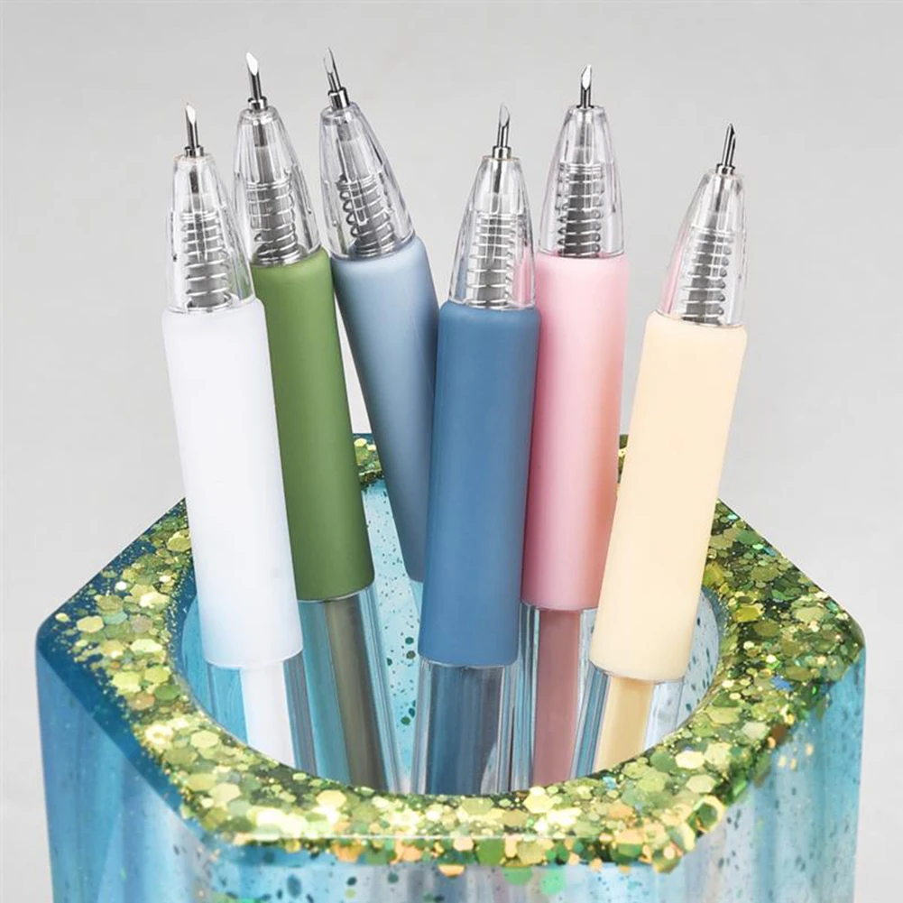 Colorful Press-Type Paper Cutter Pen Portable Practical Paper Carving Tool For Paper Carving