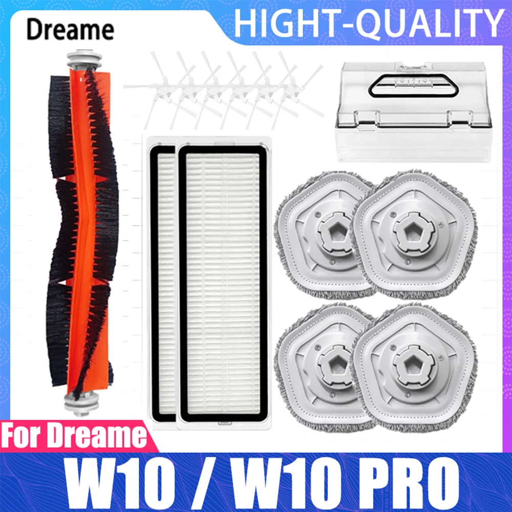 For Dreame Bot W10 / W10 PRO Robot Vacuum Cleaner HEPA Filter Main Side Brush Mop Cloth padReplacement Accessories