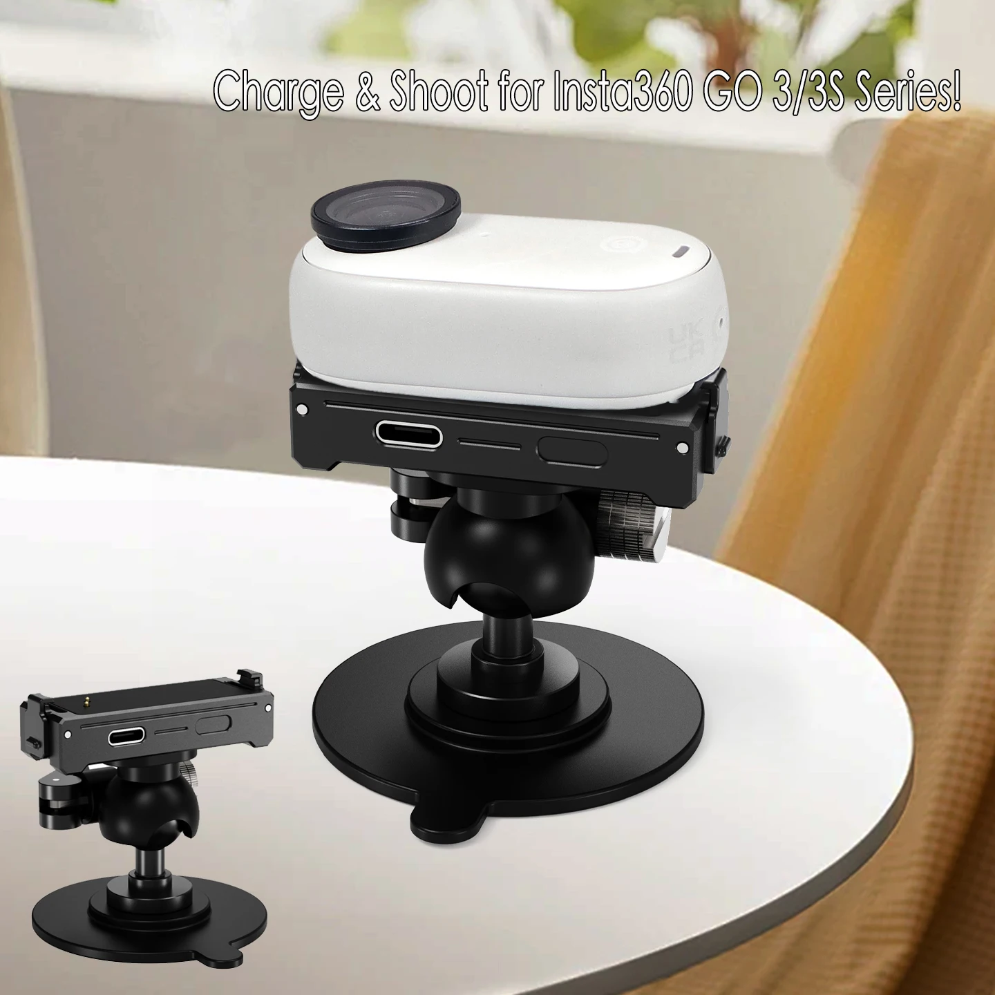 Selbstklebende Auto-Saugnapfbasis, aufladbar, für Insta360 Go 3 3S, magnetischer Kugelkopf, verstellbar für AcePro2 X6 X5 X4 GO Ultra Kamerahalterung