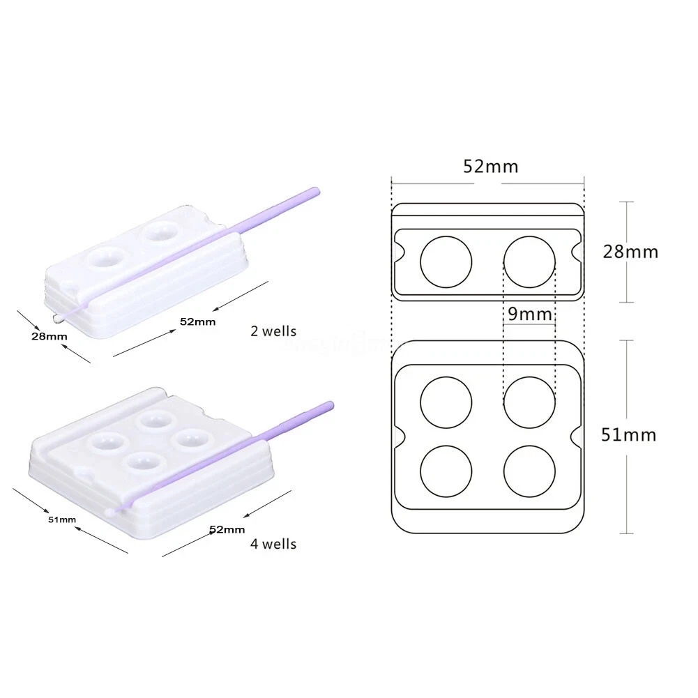 

500/600 шт., стоматологические палочки для смешивания, одноразовые клейкие смолы, 2 отверстия, 4 отверстия