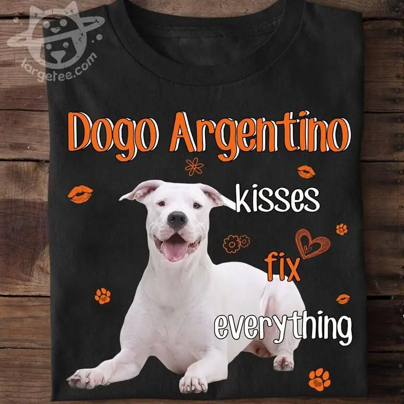 Dogo Argentino besos arreglar todo - Camiseta amante de los perros
