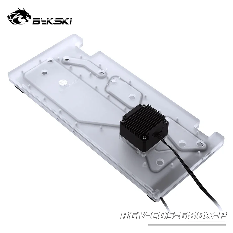 

BYKSKI Acrylic Waterway Board for CORSAIR 680X Computer Case Water Cooling System Radiator Support DDC Pump RGB/A-RGB Light