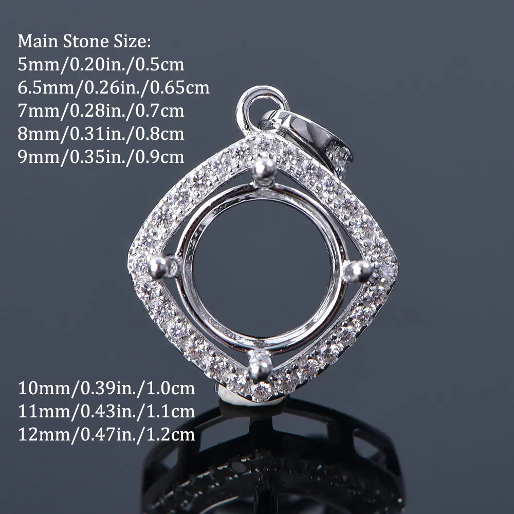 6.5mm to 9mm Pendant Mountings, S925 Sterling Silver Pendant Settings, Handmade DIY Jewelry Components for Women