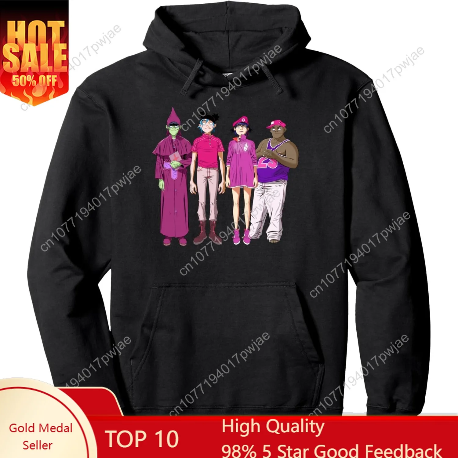 

Gorillaz Cracker Island Group Pullover Hoodie