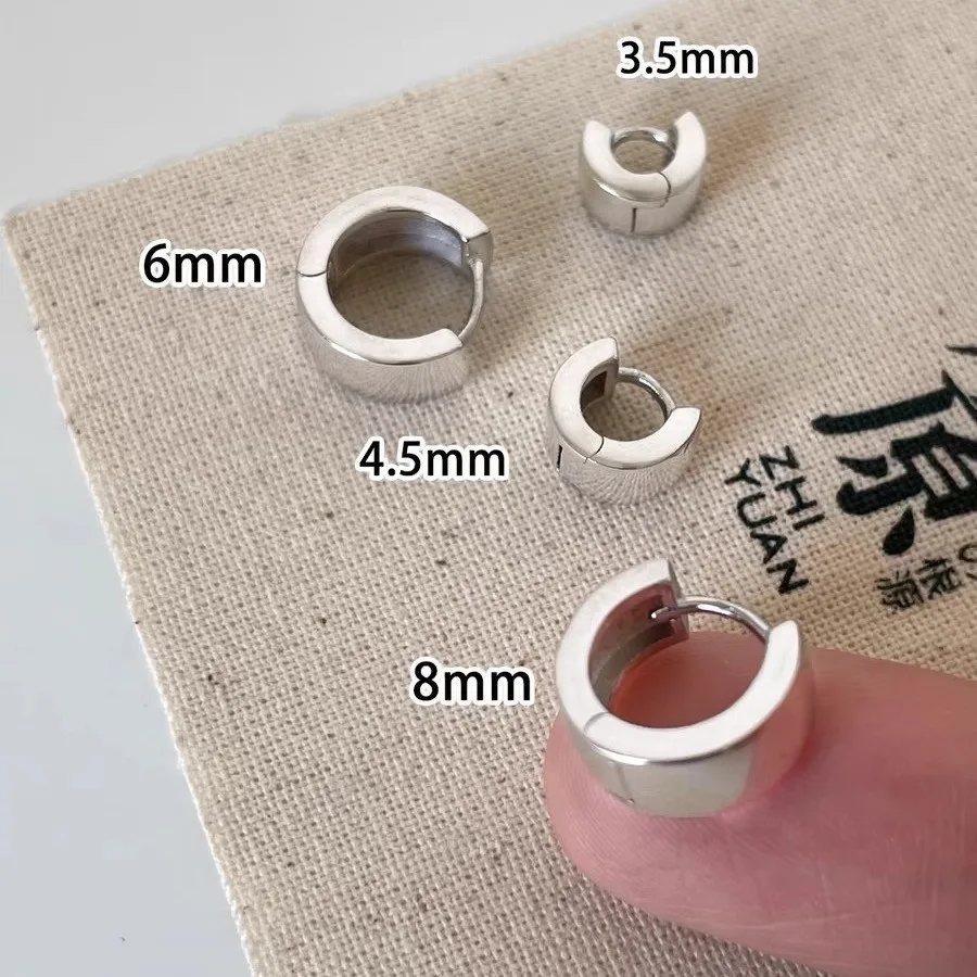 Proste zwykłe kółko różne rozmiary kolczyki koła dla kobiet klasyczny gładki styl casual przekłuwanie uszu biżuteria akcesoria prezent