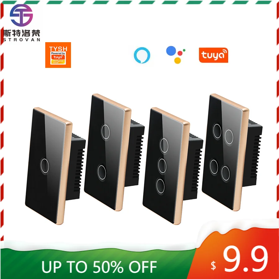 

STLF 1/2/3/4 Gang Zigbee Wifi Smart Wall Switch Indicator Light 1Way Wall Touch Switch for Use Smart Smart Life