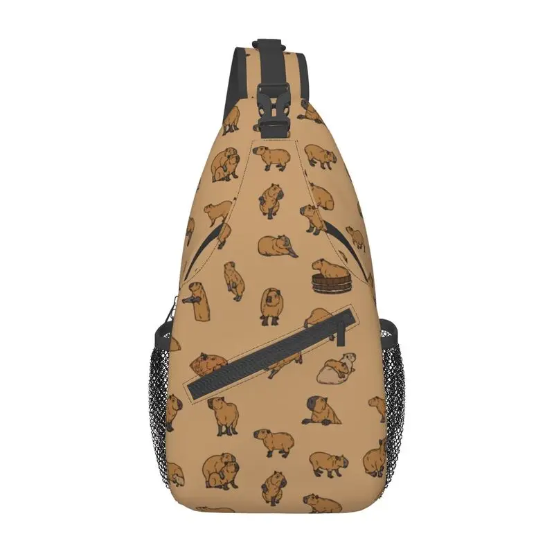 Casual Cute Capybaras Sling Bags for Traveling Men's Animal Crossbody Chest Backpack Shoulder Daypack