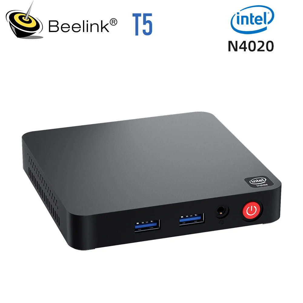 Beelink T4 Pro Mini PC Intel Celeron N3350 4GB DDR4 64GB T5 N4020 eMMC supporta Dual HDMI USB 3.0 2.4G 5.8G WiFi BT4.0 PK AK3V
