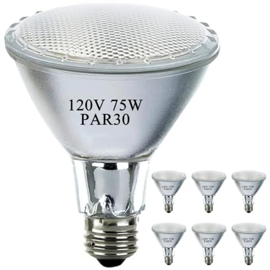 

PAR30 Long Neck Halogen Flood Light Bulbs 120V 75W, Dimmable PAR30 LED Light Bulb Replacement, E26 Medium Base, 2700K Warm Ligh