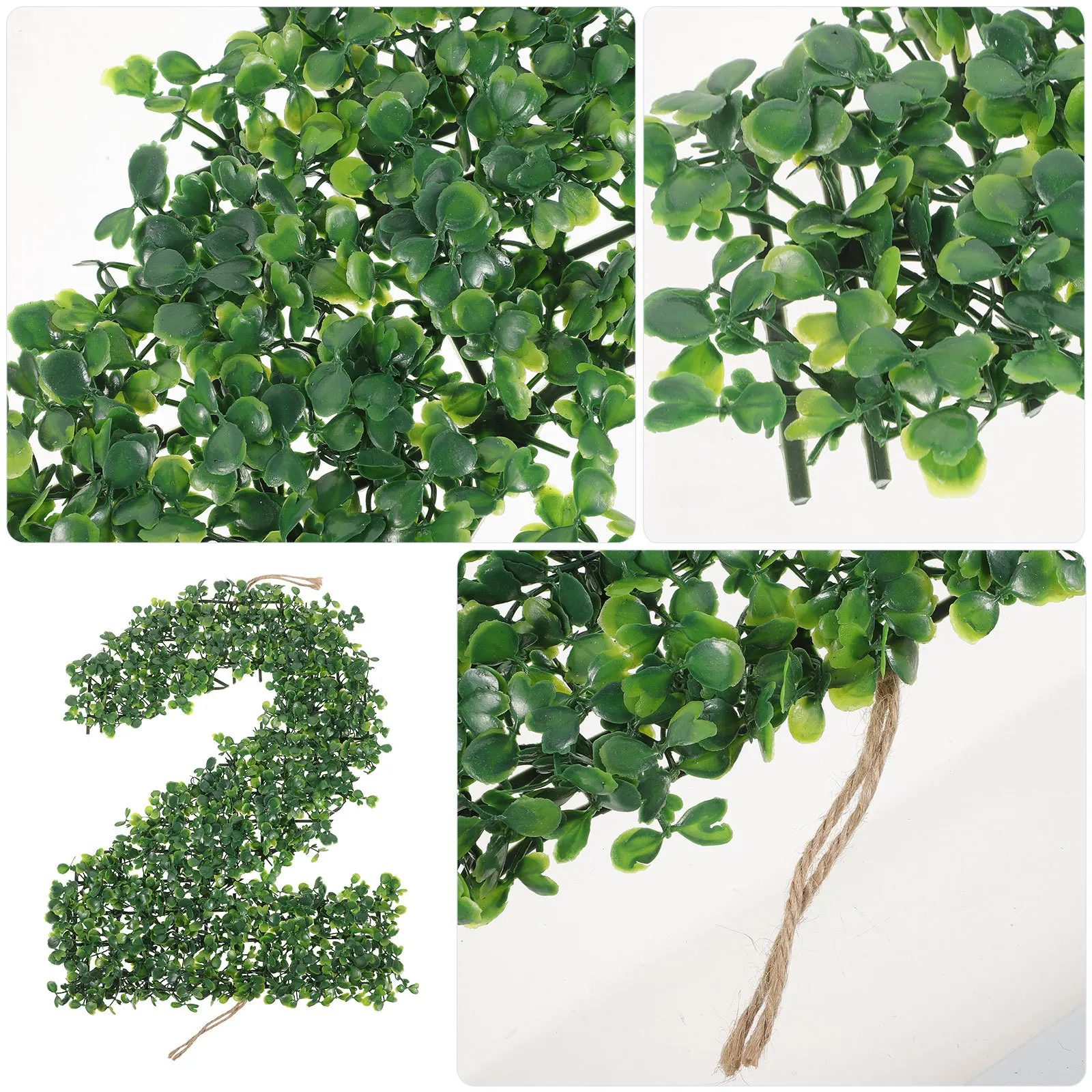 

2 3D Greenery 2 Photo Prop Number Sign Decoration Birthday Event Backdrop Greenery Number Sign Photo Prop Props