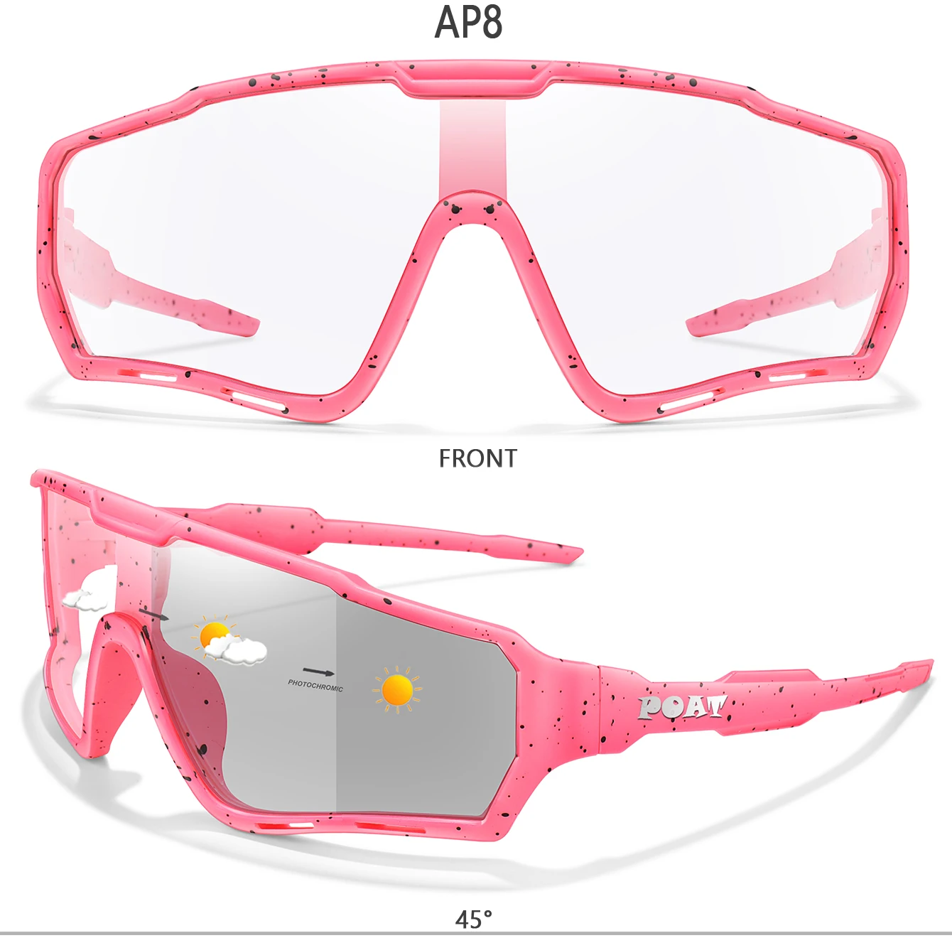 POAT Marke Motorrad Photochrome Winddicht Sonnenbrille Männer MTB Fahrrad Brillen Sport Radfahren Angeln Laufen Gläser – Detail 12