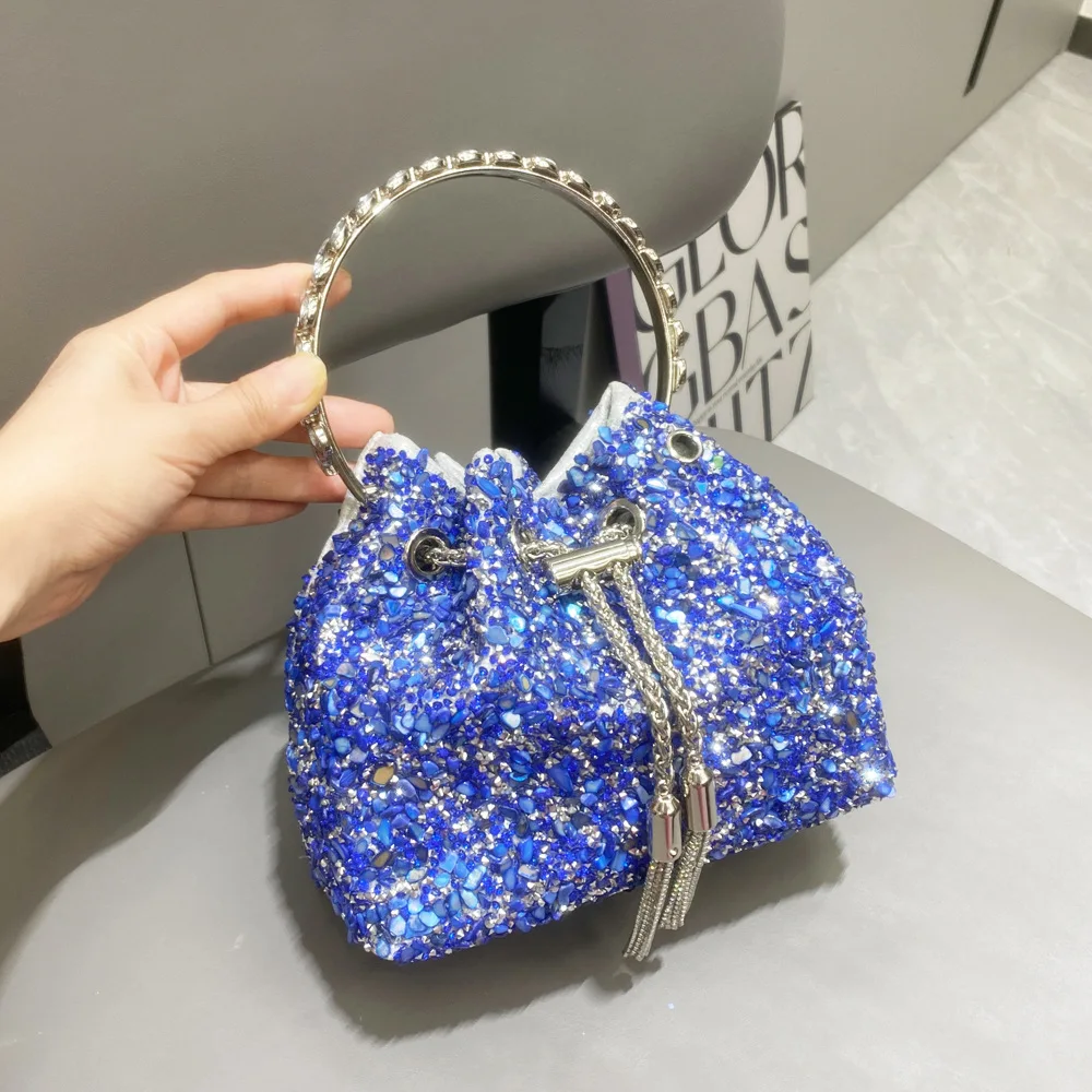 New Purses And Handbags Bags For Women Luxury Designer Bucket Clutch Purse Evening Banquet Bag Crystal Rhinestone Shoulder Bags