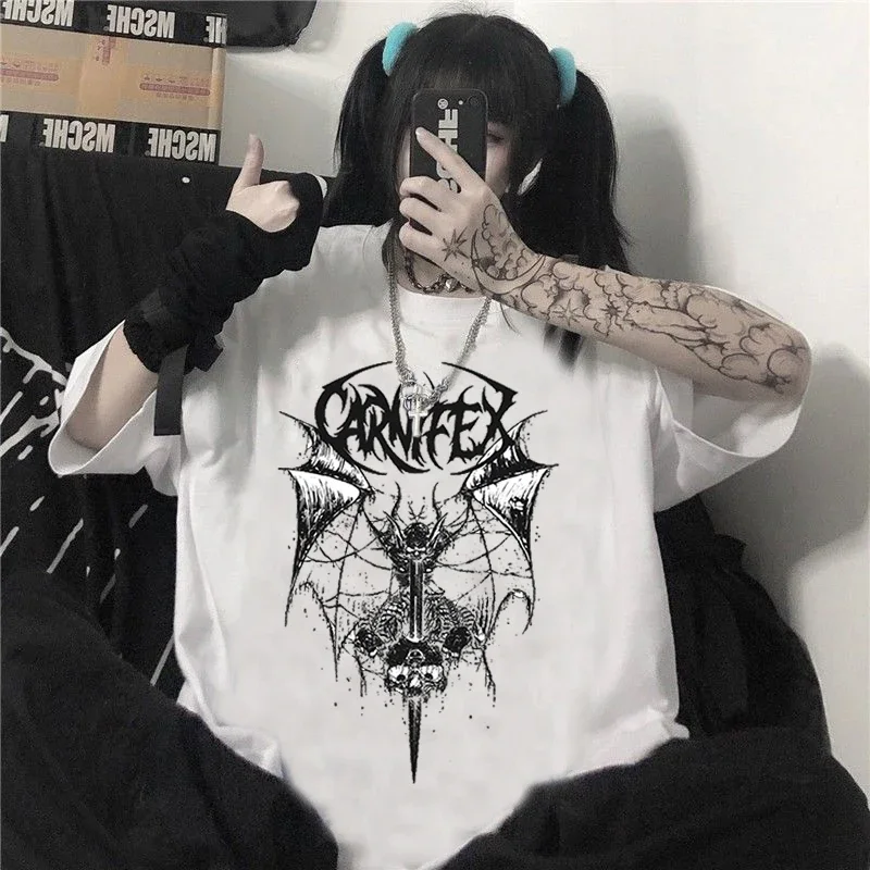 Oversized T-shirt Gothic Dark Men Women T Shirt Graphic Tee Punk Clothes Harajuku Streetwear T Shirt Hip Hop Short Sleeve Tops