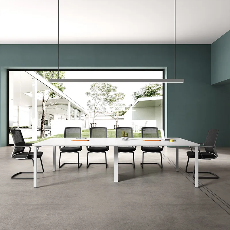 Table Modern Home Office Conference Room Easy Assembly Sturdy Durable Stable Construction Space Saving Comfortable Waterproof