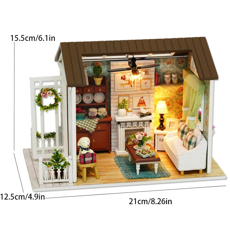 Doll House Building Assembly House DIY Mini Doll House Toy Furniture Toy Children's Birthday Gift Handmade 3D Puzzle, Home Creat