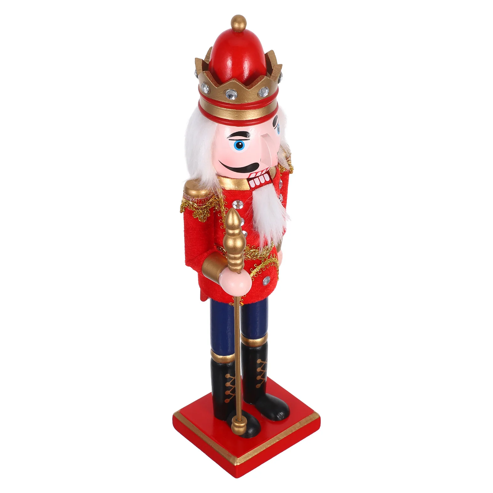 

Wooden Nutcracker Soldier Ornament: Vibrant Painted Traditional Christmas Decoration for Fireplace Shelf Desktop Festive Holiday