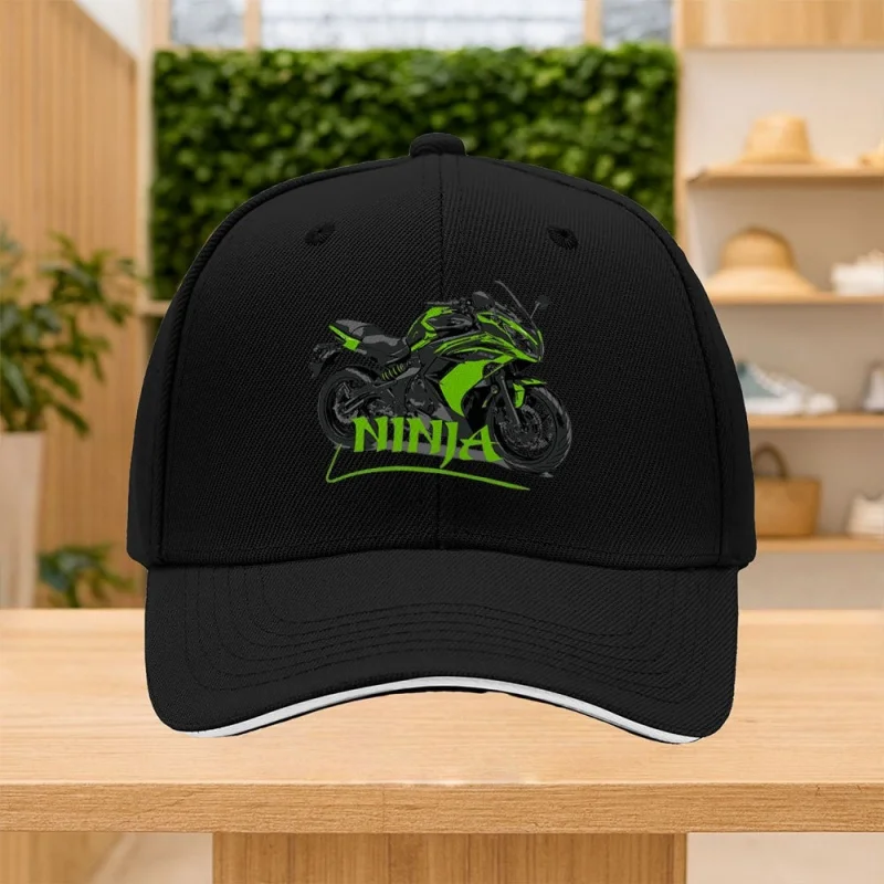 Zhongyi Up 1pc Green Sports Motorcycle Ninja Print Adjustable Baseball Cap, Unisex with Multiple Color Options, Suitable for Cas