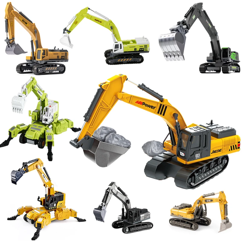 

9-й стилей, игрушки из сплава с высокой имитацией литья под давлением, экскаватор, инженерный грузовик, строительные подарки для мальчиков