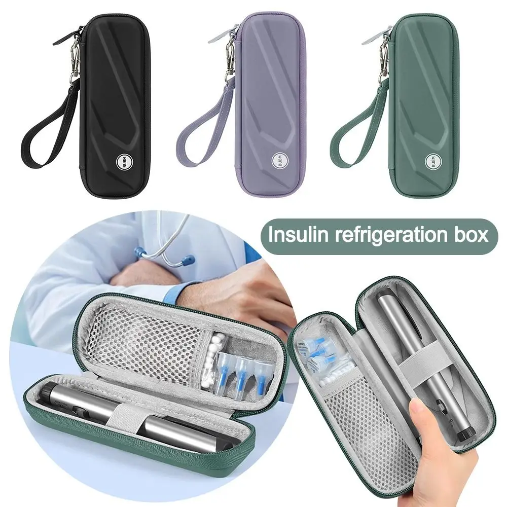 Bolsa enfriadora de insulina EVA, Protector de pastillas de bolsillo impermeable con aislamiento térmico y bolsa de almacenamiento en frío glciado de Gel para diabéticos