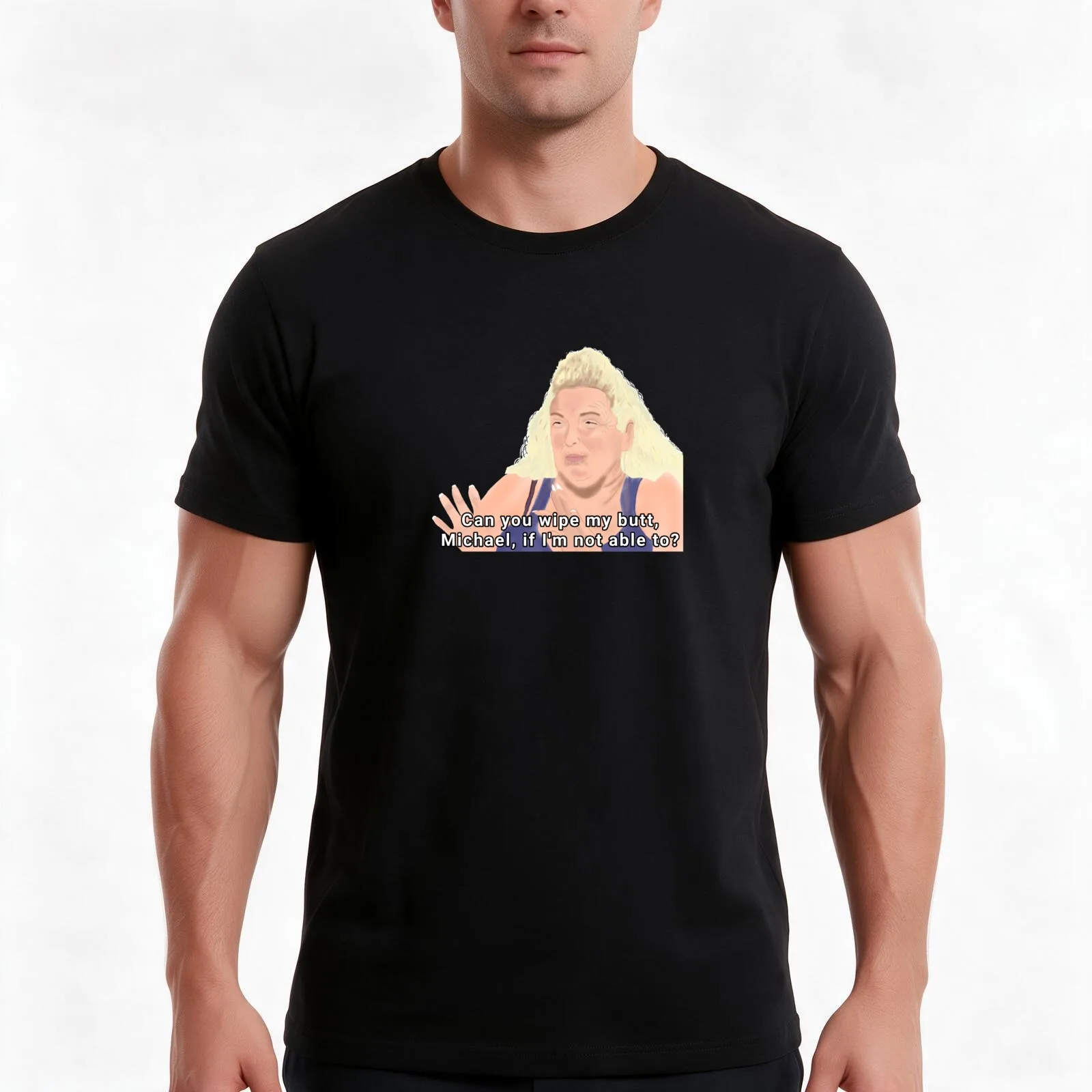 Angela - Can you wipe my butt Michael? - 90 day fiance T-Shirt, Summer Casual Cotton Tee, Oversized Streetwear Tops, 100% Cotton