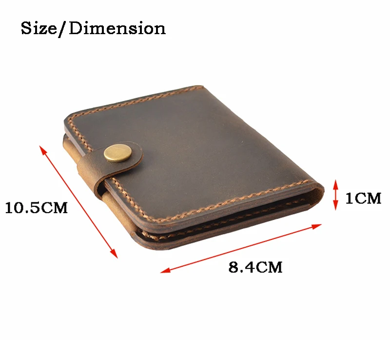 Vintage 100% handmade Crazy Horse Genuine Leather Card holder Men Card Wallet With Hasp Driving License Holder Business Card