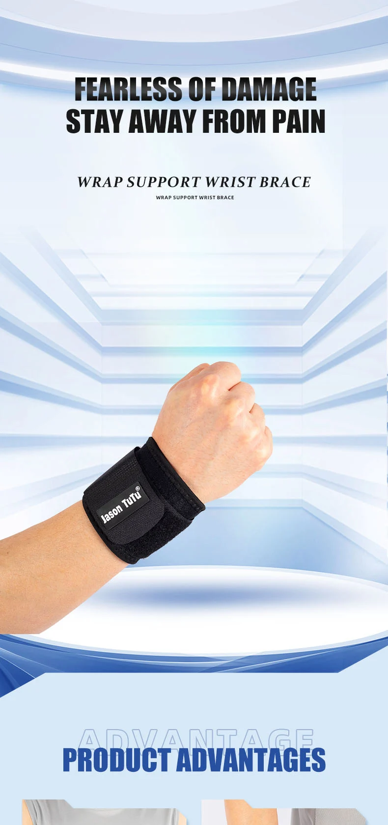 JASONTUTU 1 Stück Verstellbares Handgelenkband für Gewichtheben, Fitnessbandage, Handgelenkstütze, Schutzausrüstung, Handgelenksband, Tennisbandage – Detail 1