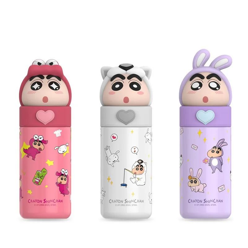 Crayon shin-chan בובה thermos cyer חמוד אנימה קריקטורה חיה סדרה ילדה נירוסטה קריאייטיב מים כוס חג