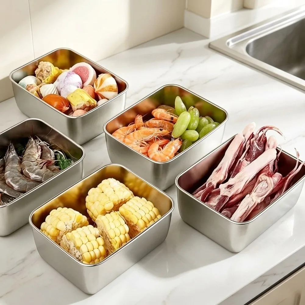 12pc 316 Stainless Steel Food Storage Containers with Lids for Healthy Meal Planning and Refrigerator Organization