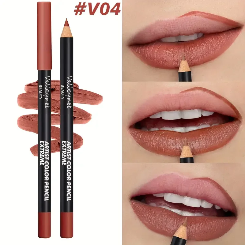 12 色防水マットリップライナーペンシルレッド輪郭ティント口紅長期的なノンスティックカップ保湿唇メイク