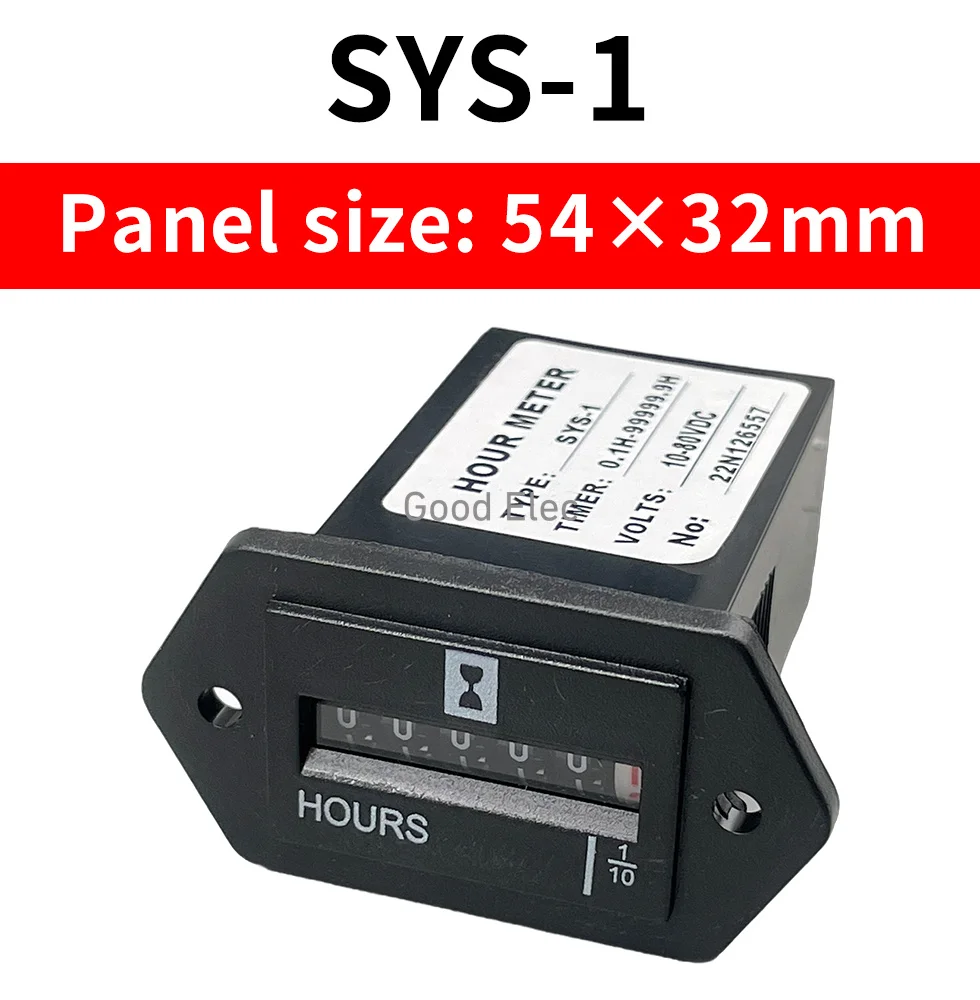 1PCS SYS-1 AC100-250V DC12-36V 6-80 AC-DC universal Electromechanical Hour Meter Counter